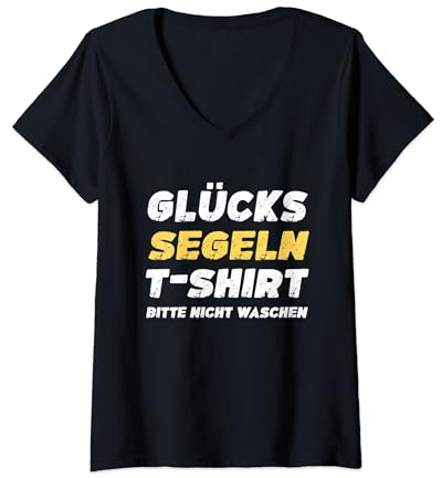 Damen Segeln Spruch Tshirt Lustiges Segeln T-Shirt mit V-Ausschnitt