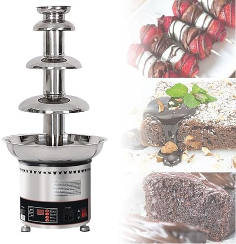 RayGenius Fuente De Chocolate, Fuente De Chocolate EléCtrica De 4/5/6 Niveles con Control De Temperatura MáQuina De Cascada De Acero Inoxidable para Fiestas, Restaurantes Y Bodas.,5Layers