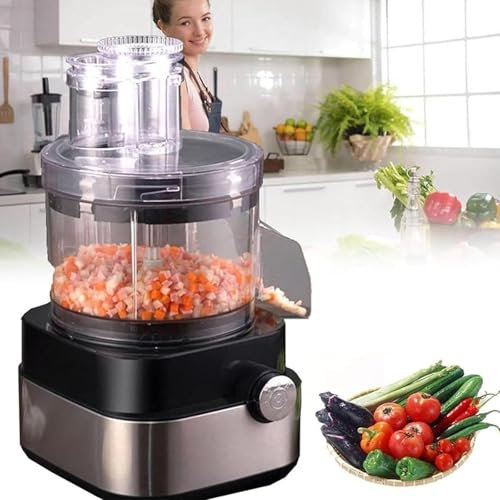 Cortador Verduras Eléctrico Cortador Verduras Eléctrico 600 W Picador Eléctrico Frutas Y Verduras,Carne Molida,Cortada En Cubitos,Rallada,Rebanada Multifunción 4 En 1 Cortadora,110V
