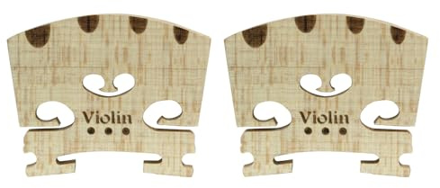 Zorfeter 2pcs 4/4 Full Size Violin Bridge, Finer Grade Solid Maple Violin Bridge, Violin Parts Music Instrument Replacement with G-D-A-E String U-Groove