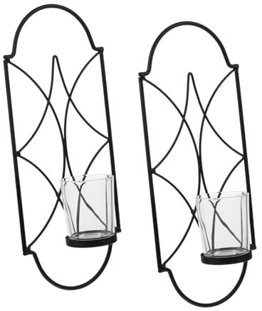 Cabilock 2stücke Kerzenhalter aus Eisen Wandkerzenständer Moderner Kerzenhalter Kreativer Kerzenständer zum Hängen