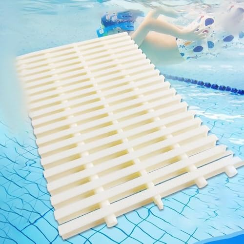 VUIKLCty Rejilla de Piscina de Empalme, Cubierta de Zanja de Drenaje de 10 m de Largo, Rejilla de desbordamiento de canalón, se Puede Girar(White(18CM),2 PCS)
