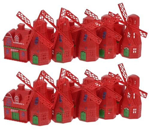 WHAMVOX 10stücke Teiliges Mini Windmühlen-statuen Vintage Windmühlen-Ornamente Für Garten Und Landschaftsdekoration Windmühlenmodelle