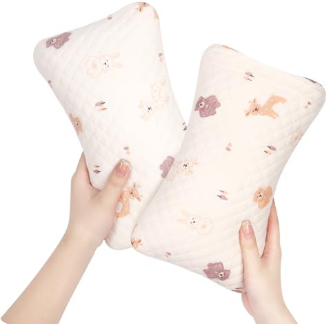Blublu Park Kleine Kopfkissen für Besseren Schlaf, 11x 7 Kleines Kissen für Reise & Flugzeug, Mit Box, Waschbar, Nackenkissen für Erwachsene, Kinder, Haustiere, REH - 2 Stück