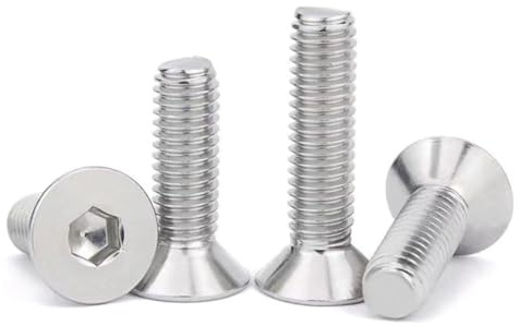 50 viti a testa svasata M4 x 50, in acciaio inox, esagonale, filettatura metrica, viti a testa svasata durevoli per mobili, ingegneria meccanica e fai da te, viti M4 di alta qualità con esagono