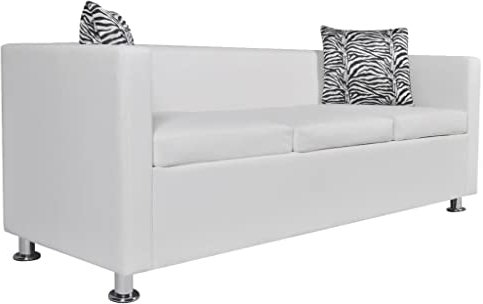 HEFZGDB Sofagarnitur Kunstleder 3-Sitzer + 2-Sitzer Weiß Gartenlounge Lounge Sofa Big Sofa Sofa Wohnzimmer für Empfangsraum Wohnbereich Schlafzimmer Büro