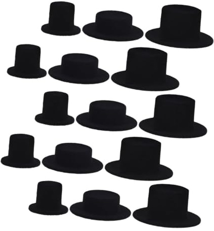 Angoily 15stücke Mini-clownhüte Zum Basteln Schwarze Für Puppen Winzige Accessoires Aus Filz Diy-ideen Und Partydekorationen