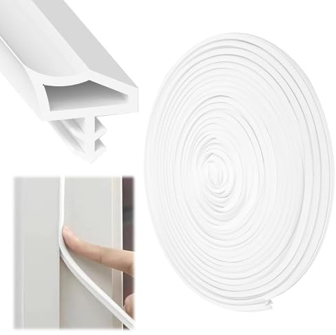 Samamoca 20M Türdichtung Weiß,Zimmertürdichtung,Türrahmen Dichtung Für Schallschutz,Türdichtung Weiß Holzzarge,Für Feuchtigkeitsbest, Schalldämmung Und Kollisionsvermeidung