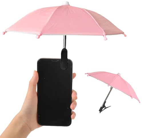 Leeneen Phone,Mini Tanning Outdoor Anti-Reflective Cell Phone Umbrella Sun Shade,Anti-Glare Sun Shade,Shade Cover Universal Fit for All Smartphones (pink)