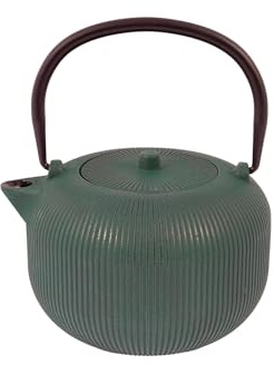 Point-Virgule théière nervurée en fonte 350ml avec revêtement émaillé intérieur Forest Green