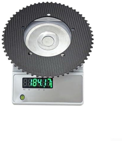Pumixiy Cadena de fibra de carbono para bicicletas de engranaje fijo con montaje BCD144 y relaciones de transmisión 49T-64T, componente ligero de una sola velocidad (60T)