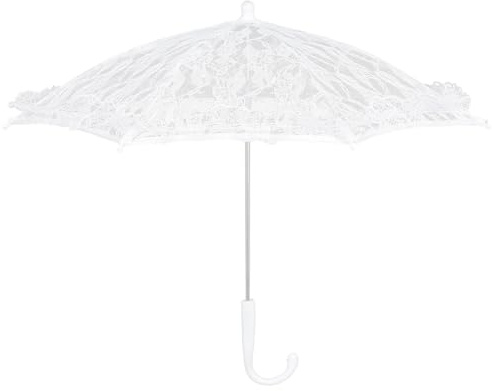 Ciieeo Spitzen Brautschirm mit Blumenmuster Leichter Dekorativer Hochzeitsschirm Sonnenschirm für Fotoshootings und Festlichkeiten
