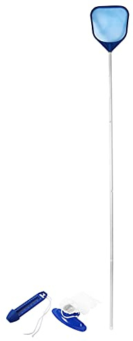 Accessorio Pulizia Piscina, Set Aspiratore con Testa per Foglie, Filtro e Termometro, Plastica e Alluminio - Pulizia Efficace per Piscine, Vasche Idromassaggio e Laghetti