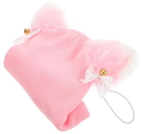 SOPOTUTU Housse de Casque de Ski Tricotée Fantaisie pour Garçon et Filles et Adultes, Taille Unique, Motif Chat Rose, Accessoire Décoratif et Protection pour Casque de Snowboard et