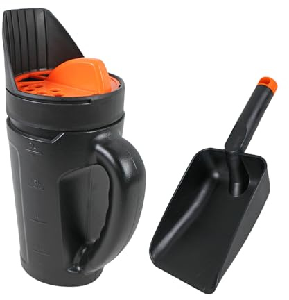 Generisch Handdüngerstreuer – 2,5 l multifunktionaler Salz- und Samenstreuer mit Schaufel | Ergonomische Handstreuer für den Winterdienst in Gärten, Höfen, auf dem Bauernhof und zu Hause