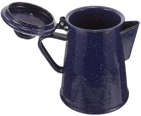 SHINEOFI Cafetera de Esmalte Azul con Vertedor Puntiagudo, Tetera Vintage de 1.2l con Acabado Pulido, Adecuada para Cocina en Casa o Camping