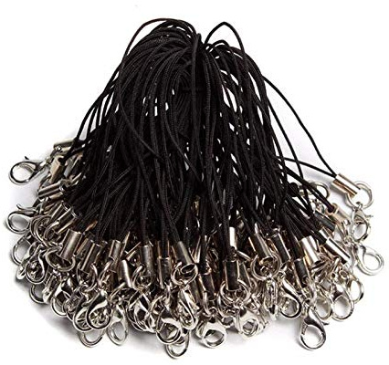 Amacoam 100 Stück Handy Lanyard Lanyard Lanyard mit Karabiner zum Aufhängen von DIY DIY Zubehör Schmuck für Handgelenk USB-Stick, MP3, MP4, Minicam