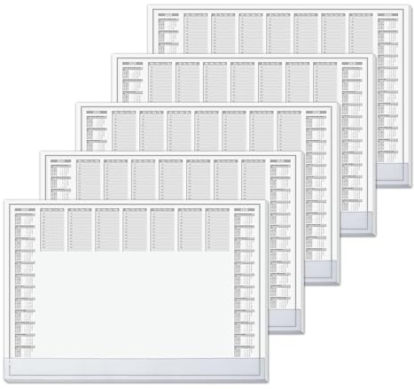 SIGEL HO366 Paper Desk Pad, with 2-year calendar, daily, weekly planner and protective strip, A2 (59.5 x 41 cm), 80gsm, 40 sheets, 5 pcs.