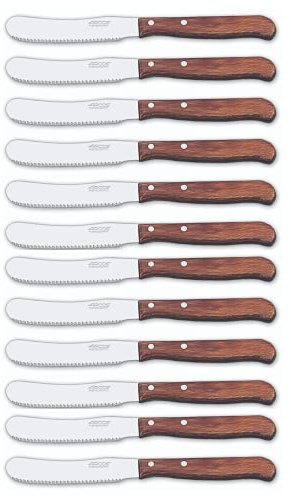 Arcos Serie Latina - Box 12 Stück Buttermesser - Klinge Nitrum Edelstahl 90 mm - HandGriff Pack-Holz Farbe Braun (12 pcs)