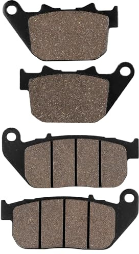 Cyleto Front and Rear Brake Pads for Harley Davidson Sportster 1200 XL1200C Custom 2004-2013 /Sportster 883 SuperLow Custom/ XL1200L Sportster Low 2007 2008 2009 2010 2011