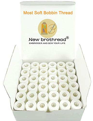 New brothread 144pcs Weiß 60S/2 (90WT) Bobbin Thread Vorgewickelten Spulen Unterfaden Kunststoff Größe A SA156 für Stickerei und Nähmaschine Brother/Babylock/Janome/Singer/Kenmore Stickgarn Nähgarn
