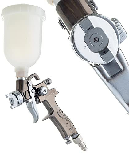 Auarita HVLP Mini MP-350 Pistolet pulvérisateur à Technologie Buse de 1,2 mm Durable Capacité de 250 ML pour la Peinture Trois Modes de réglage Très Efficace Bon pour Les matériaux Lourds