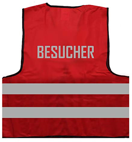 Warnweste - Signalweste - BESUCHER - Warnweste mit reflektierendem Aufdruck ID: 038