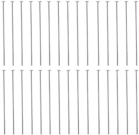 DIY925 40 Stück Kopfstifte Prismenstifte 925 Sterling Silber 50mm x Ø 0,5mm Kopf 1,8mm für Kettelstifte Ohrhänger Schmuckherstellung DIY