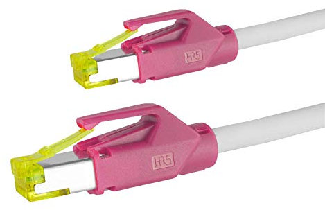 AIXONTEC 12 m CAT 7 Ethernet LAN Kabel 10 Gigabit RJ45 Profi Netzwerkkabel Grau Magenta RJ 45 Hirose TM31 Netzwerkstecker Patchkabel kompatibel CAT.5e CAT.6 A CAT 7 Kat 8 Kabel Router PC Switch PS5