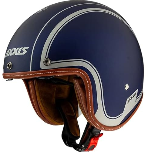 AXXIS Moto Jet hjälm med Solar Glasögon OF507SV Hornet SV Royal A7 Mattblå Storlek L (59-60 CMS) godkänd