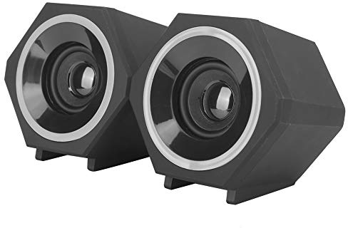 Altavoces de computadora, USB PC Computadora portátil Subwoofer de Escritorio Mini estéreo con Cable Soporte de Altavoz de Audio Control de Cable con luz indicadora