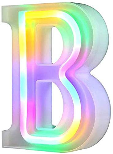 LED Neon Letter Lights, Light Up LED Letters Lights Light Up Marquee Letters Lights Letters Neon Signs Battery USB Multicolor (B)
