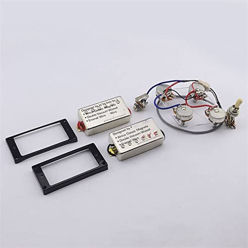 Äkta Standard Elektrisk Gitarr Alnico Humbucker Pickup Nickel Guldkåpa Elektrisk gitarr pickup (Color : All NI Kit BK)