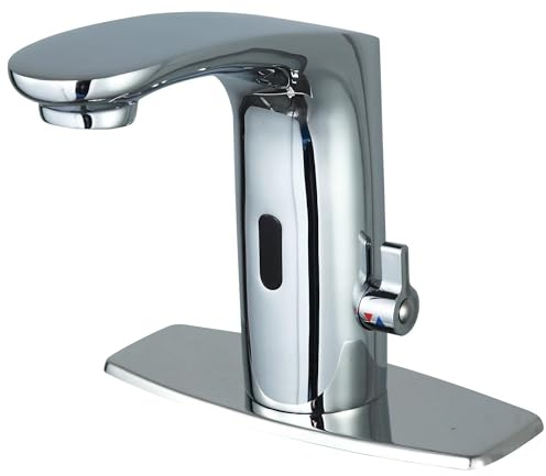 HALO SANITARY Commercial All-in-One Touchless Faucet with Polished Chrome Finish, Automatic Mixers Ideal for Office Hotel Public Restroom
