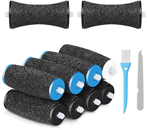 Jorest [5/10 Piezas] Rodillo Recambio Compatible con Scholl Velvet Smooth Lima Electrico Pies, 2 Formas y 3 Tipos de Rugosidad, Set Pedicura Quita Durezas y Callos