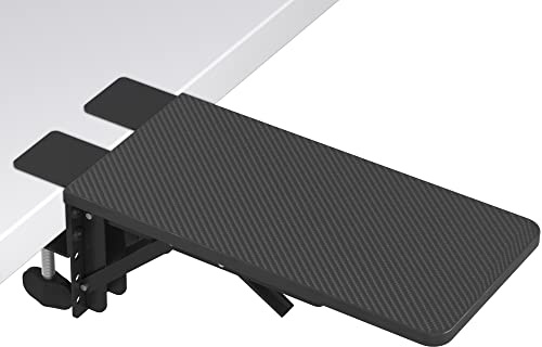 BONTEC Plateau d'extension de bureau ergonomique - 30 x 15 cm - Support de bras pliable à 90° - Accoudoir d'ordinateur à pince pour bureau, maison