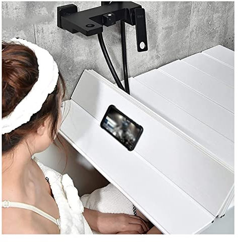 Copertura Vasca da Bagno Coperchio Vasca 80 Cm Di Larghezza, Pannello Isolante For Vasca Pieghevole In PVC, Ripiano For Vassoio Multifunzionale For Vasca Da Bagno, Può Essere Posizionato Su Telefono C