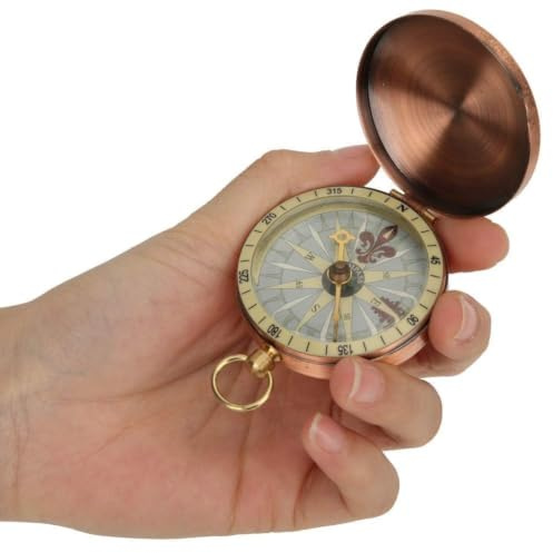 Agatige Brújula de Camping Retro Vintage portátil, brújula de navegación, brújula de Reloj de Bolsillo de brújula de Regalo