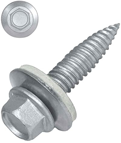 SCREW REBEL Dünnblechschraube Bi-Metall 6,0 x 25-100 Stück, Edelstahl A2 mit Stahlspitze, EPDM Dichtscheibe 16mm für Solar und PV Montage mit ETA
