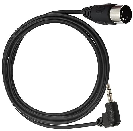 AWADUO 5 Pin DIN Kabel, MIDI Din 5 Pin Stecker auf 90 Grad 3.5mm 1/8'' Stecker TRS Stereo Jack Audio Kabel für Lautsprecher, Verstärker, Mixe, MIDI Keyboard(0.5M/1.7FT)