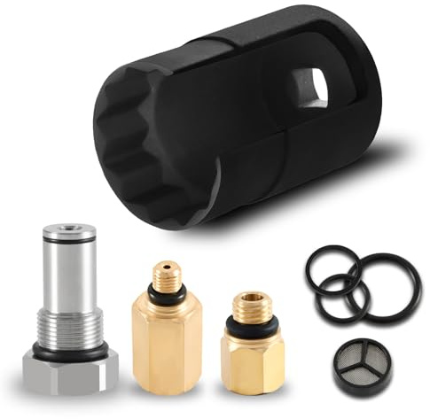 High Pressure Oil Pump Valve Air Test Fitting Tool Oil Rail Adapters Leak Test Kit and 6.0 IPR Valve Socket with Seal Kit Compatible with Ford 6.0L Powerstroke Diesel Engine Replace#: 3C3Z-9H529-A