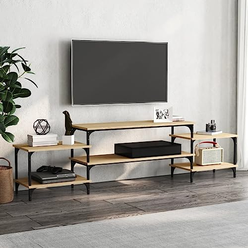 TV-Schrank, Fernseher Schrank TV unterschrank TV Table TV Lowboard Mit Stauraum Geeignet für Schlafzimmer Hotel Küche Sonoma-Eiche 197 x 35 x 52 cm Holzwerkstoff