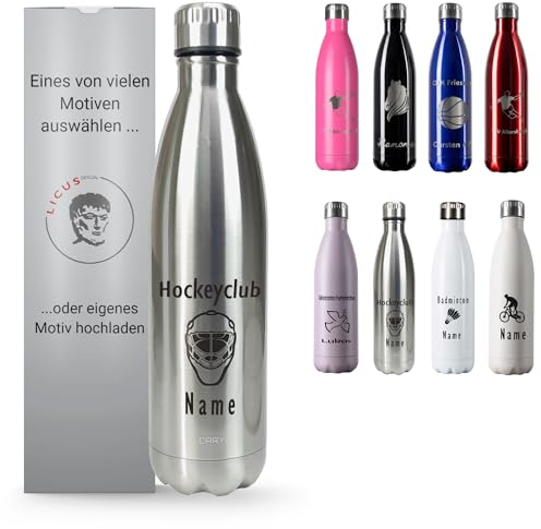 LicusDesign Thermosflasche mit Gravur 750 ml - Personalisierte Trinkflasche mit Namen und Motiv, Thermoskanne selbst gestalten - Thermosflasche für Kinder und Erwachsene