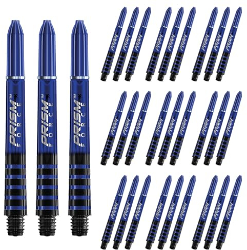 WINMAU Prism Force Dart-Schäfte aus Polycarbonat, mittelgroß, Blau, 10 Sets pro Packung (insgesamt 30 Dart-Schäfte)