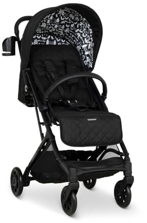 COSATTO Woosh 4 Pushchair – Lightweight Stroller Birth to 25kg - One Hand Easy Fold, Compact, Telescopic Handle, Extra Large Shopping Basket, Cup Holder, Bumper Bar & Raincover (Silhouette)
