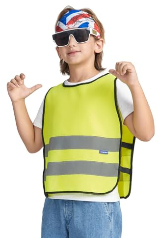 AYKRM Warnweste Kinder - Sichtbare Kinderwarnweste für Sicherheit im Straßenverkehr