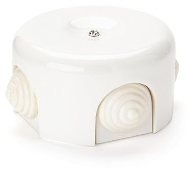 ORION LIGHTSTYLE Scatola di giunzione in ceramica, a baldacchino, con rosetta, colore: bianco