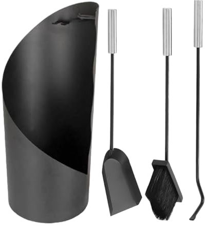 Ensemble d'outils de cheminée – 4 outils de cheminée modernes portables en fer | Accessoires de cheminée complets pour la cuisine en plein air, idéaux pour les hommes et les femmes, couverts