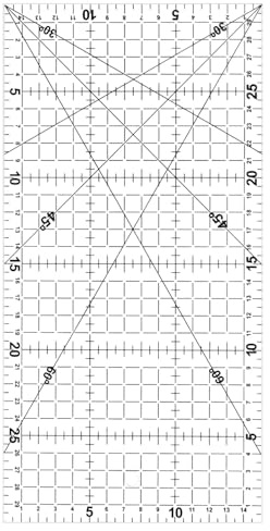 Quilting Ruler, 6 x 12 Acrylic Plastic Sewing Ruler with Clear Black Lines Transparent Anti-slip Quilting Tools 30° 45°60° Angles, Quilting, Dressmaking, Sewing, Marking, Measuring