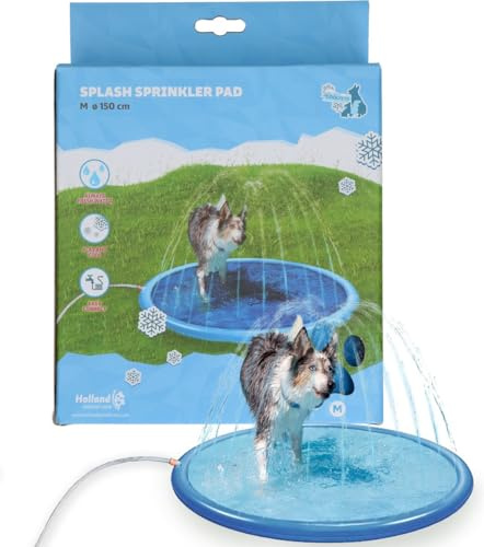 Coolpets Matte mit Sprinklern - 150 cm - Mit Sprinklern - Hundedusche - Bad - Wasser - Spielzeug - Springbrunnen - Kühlung - Pool - Hund